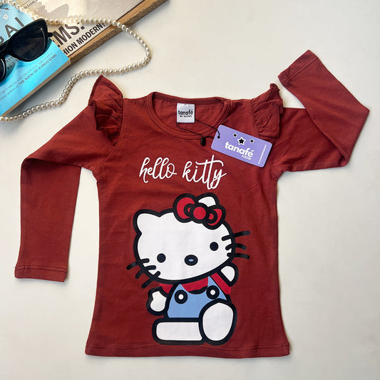 Hello Kitty Girls Full Sleeve Cotton T-Shirt   D03