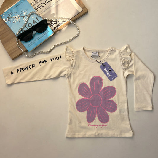 Flower Girls Full Sleeve Cotton T-Shirt   D011